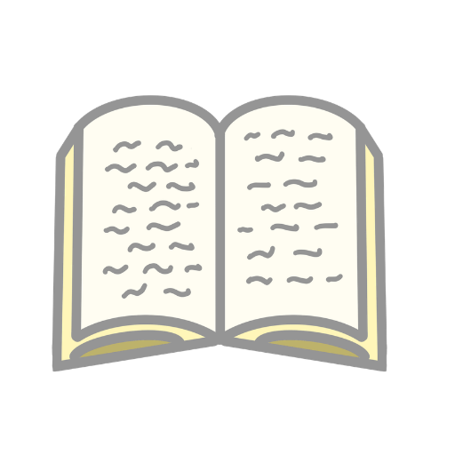 A hand-drawn motif of a book.