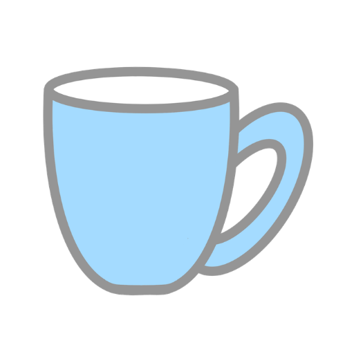 A hand-drawn motif of a mug.